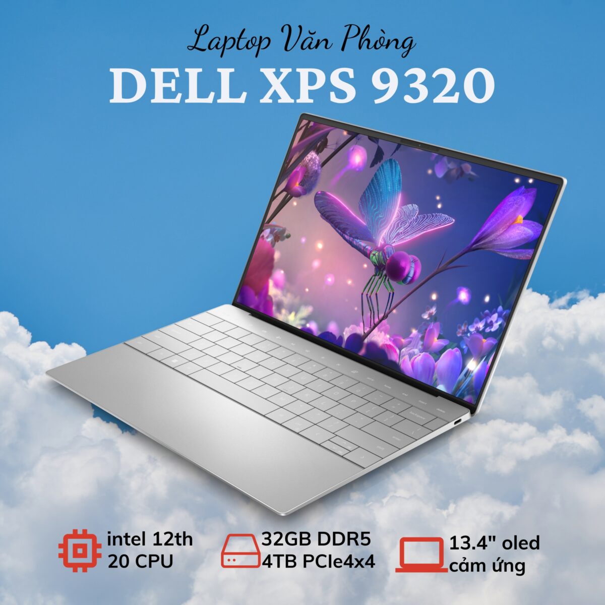 Laptop Dell XPS 9320 i7-1280P, 32GB RAM, 1TB SSD, 13.4″ FHD  OLED cảm ứng