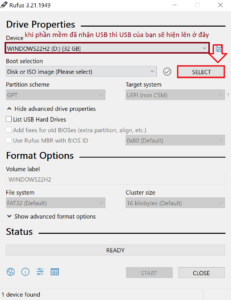 HƯỚNG DẪN TẠO USB CÀI WINDOWS VÀ ĐỊNH DẠNG Ổ CỨNG 3 rufus 2