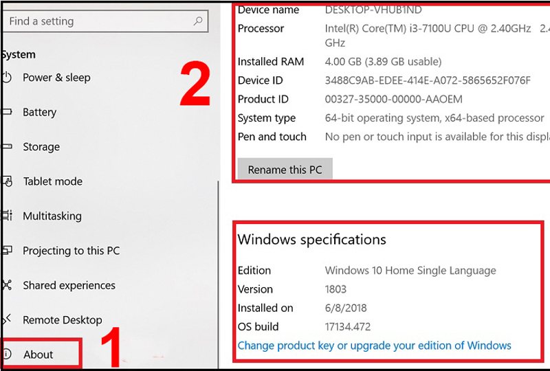 2 cach xem cau hinh laptop