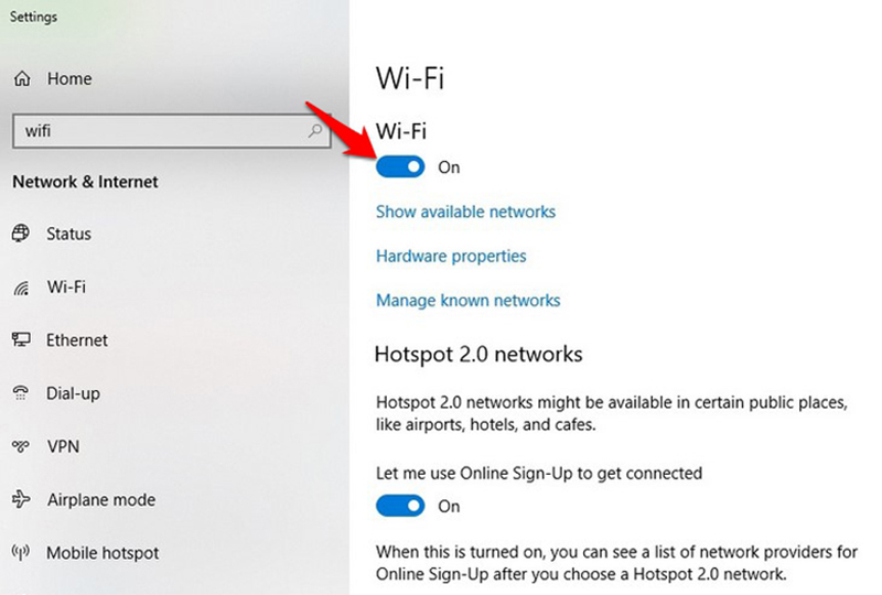 2 laptop khong bat duoc wifi tu dien thoai