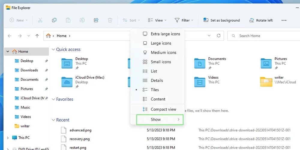 Cách hiển thị phần mở rộng file trong Windows 11 3 03 21