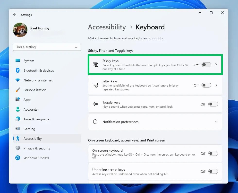 Cách tắt Sticky Keys trong Windows 11 3 69