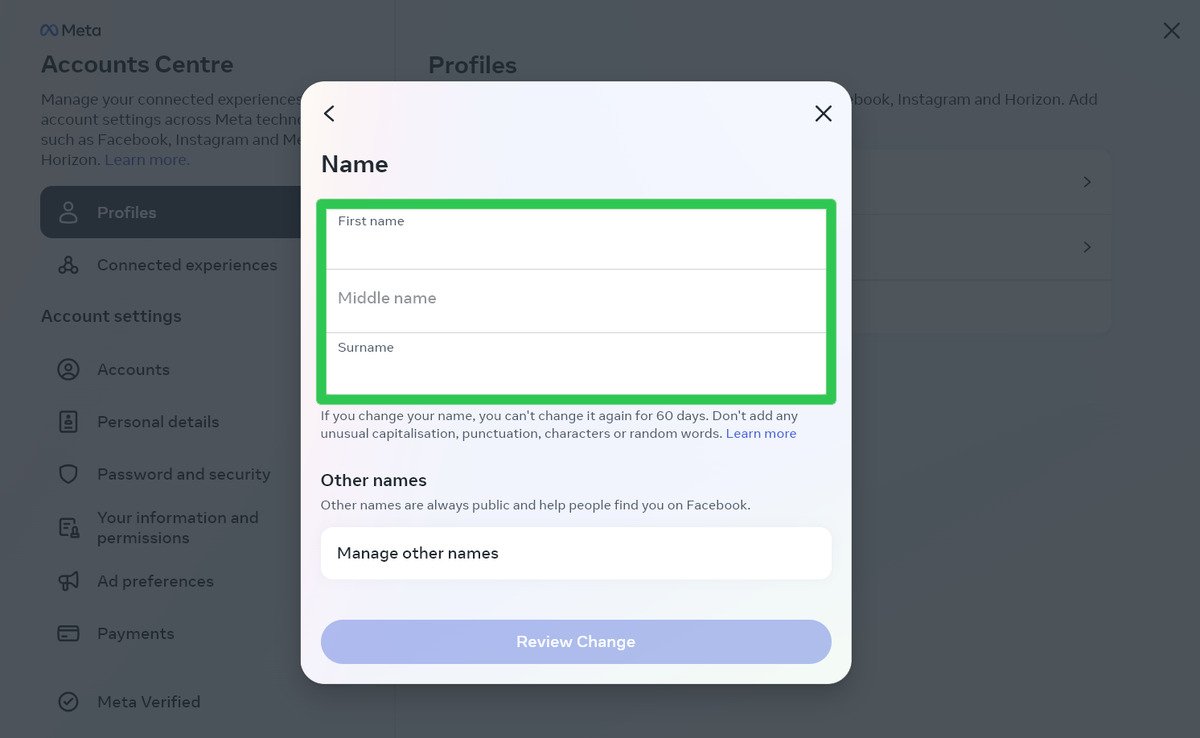 Cách đổi tên của bạn trên Facebook 5 54