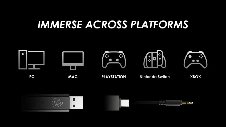 Tai nghe chơi game không dây đầu tiên của MSI – IMMERSE GH50 WIRELESS 6 IMMERSE GH50 WIRELESS 06