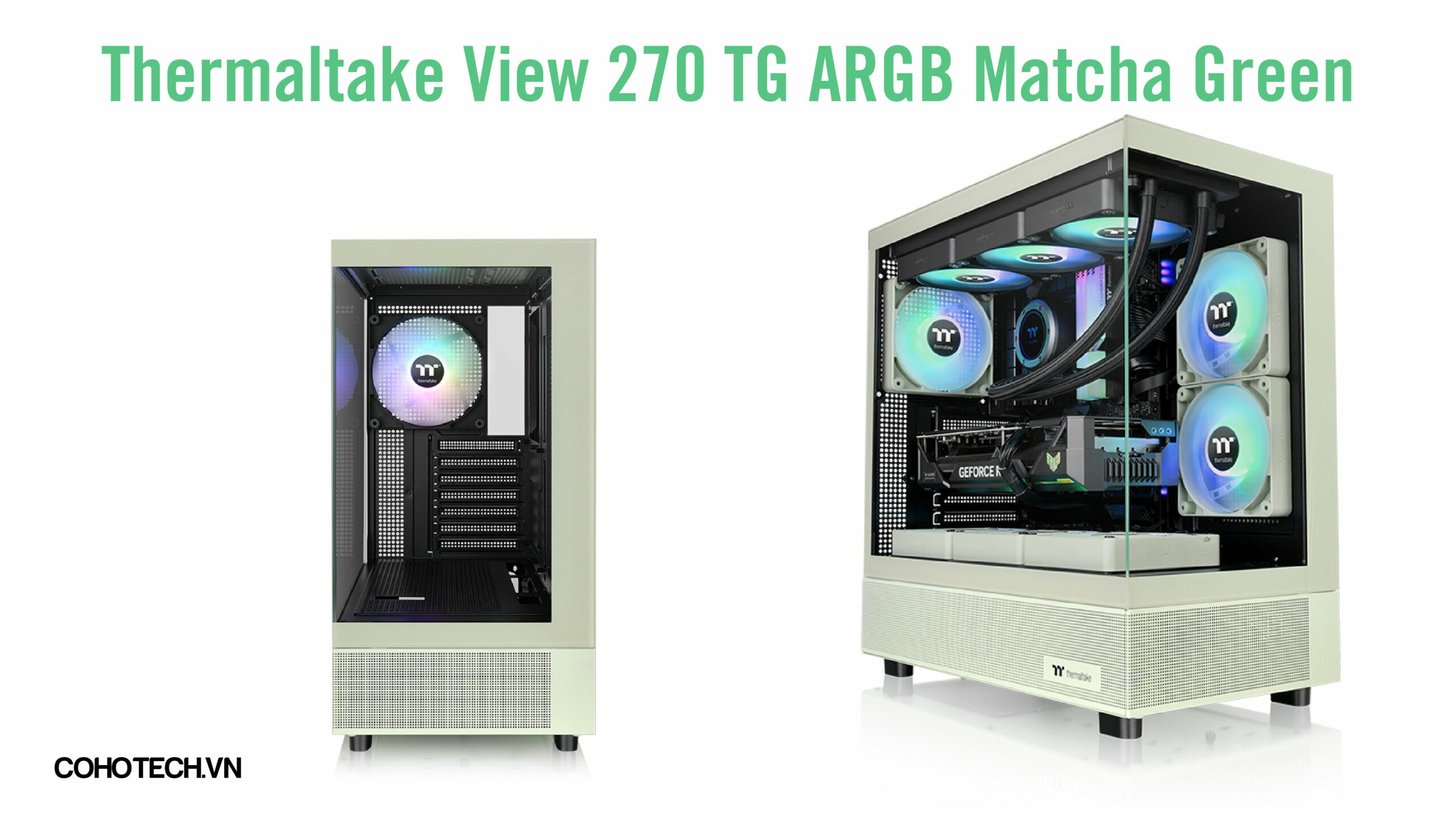 View 270 TG ARGB Matcha Green Mid Tower Chassis 01 scaled