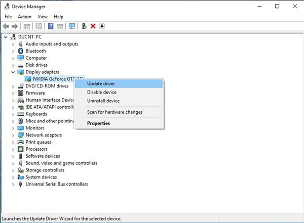 Cách sửa lỗi màn hình Laptop Windows bị đen 1 góc hiệu quả 13 Cach cap nhat driver card do hoa