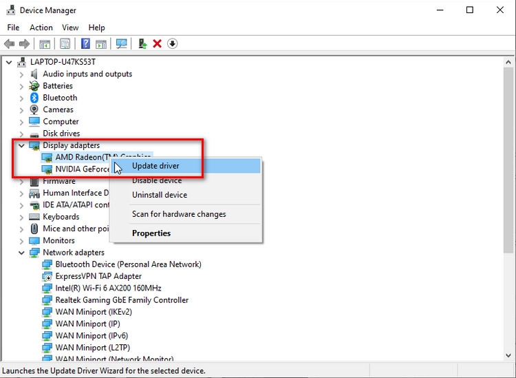 Cach cap nhat driver do hoa tren Windows