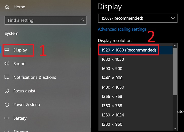 Cách sửa lỗi màn hình Laptop Windows bị đen 1 góc hiệu quả 15 Cach dieu chinh do phan giai man hinh
