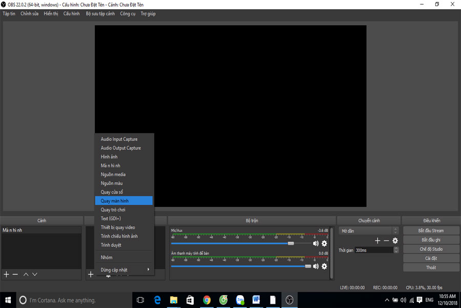 Cach ghi am bang OBS Studio