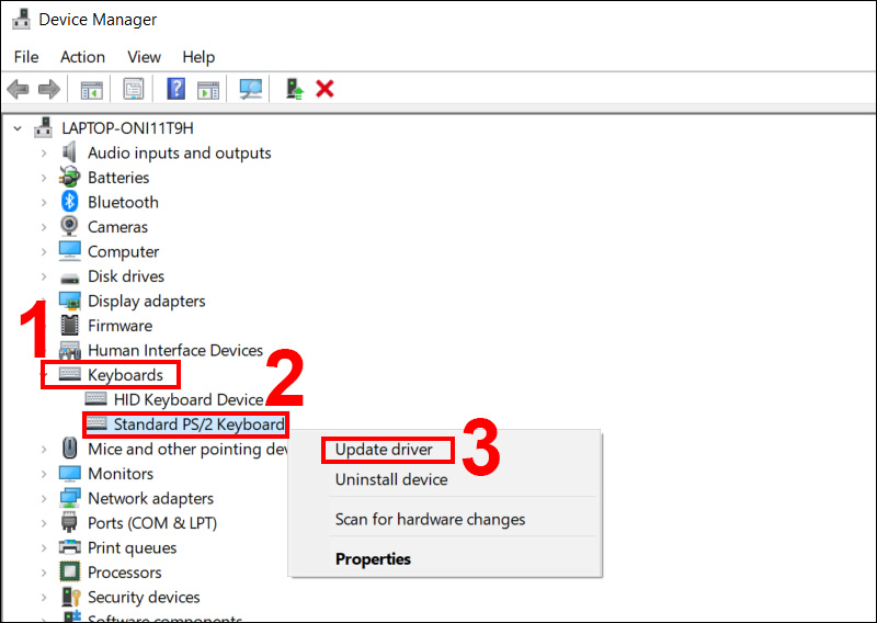 Hướng dẫn cách kiểm tra bàn phím laptop Windows hiệu quả 22 Kiem tra va cap nhat driver ban phim