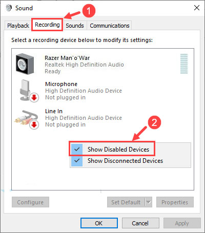 Hướng dẫn sửa lỗi Laptop Windows không nhận tai nghe hiệu quả 9 Show Disabled Devices