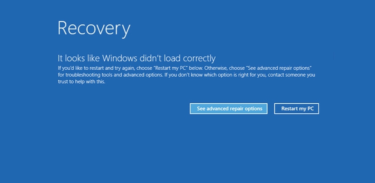 Hướng dẫn sửa lỗi laptop không vào được màn hình chính 5 Su dung Windows Recovery