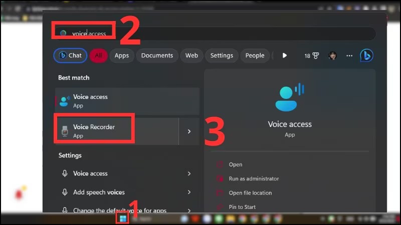 Su dung ung dung Voice Recorder May ghi am tren Windows