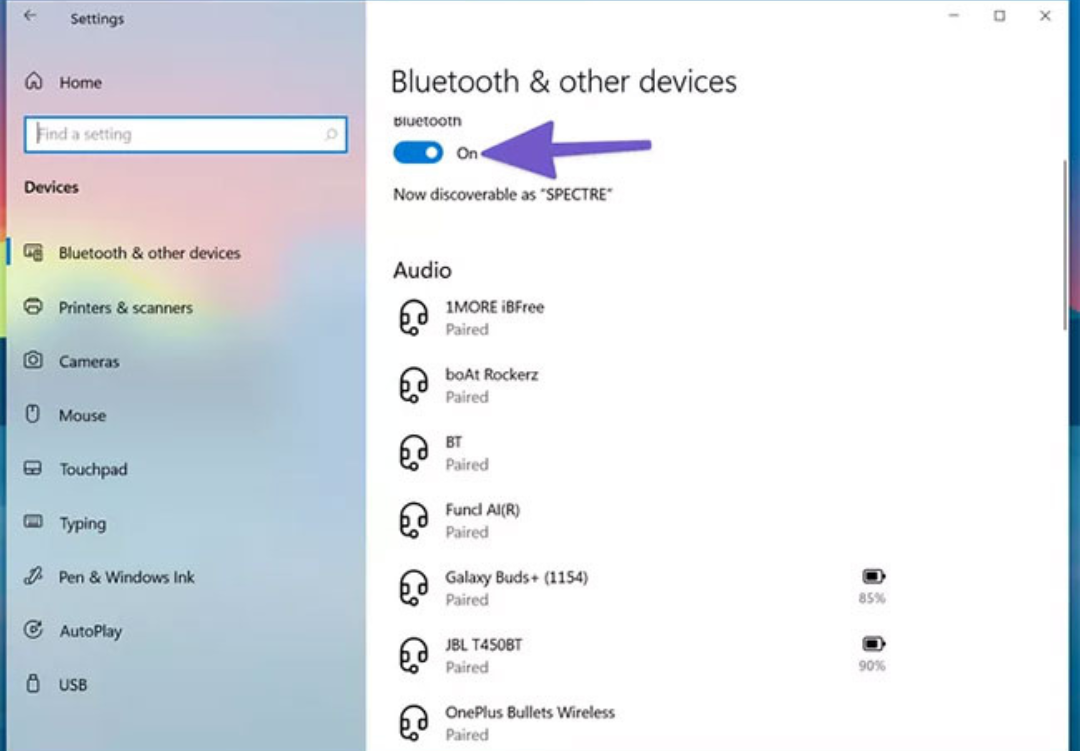 Tai nghe khong xuat hien trong danh sach thiet bi