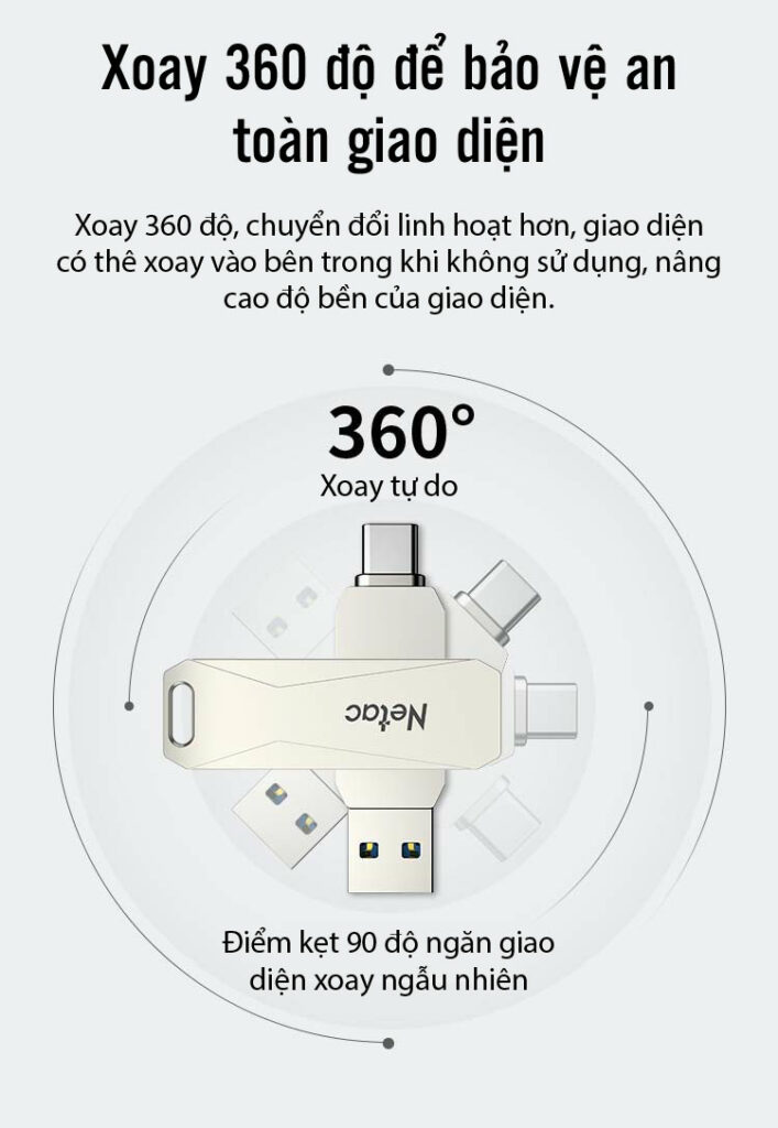 USB 64GB Netac Type C 3.1 U782C 08