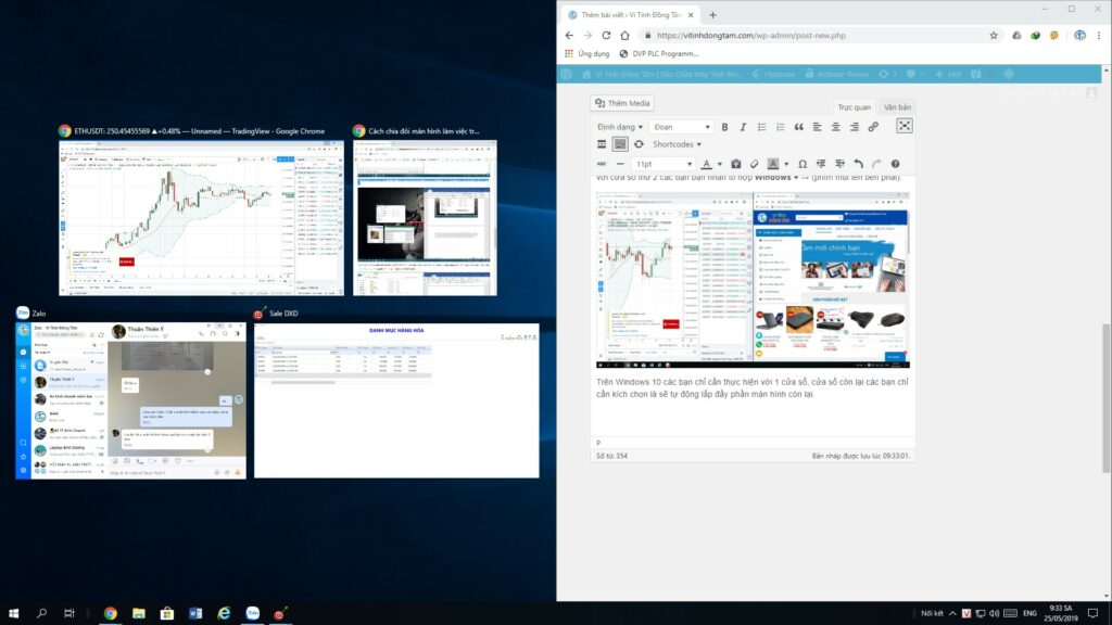 Hướng dẫn cách chia đôi màn hình Laptop Windows hiệu quả 16 chia man hinh nhieu cu so