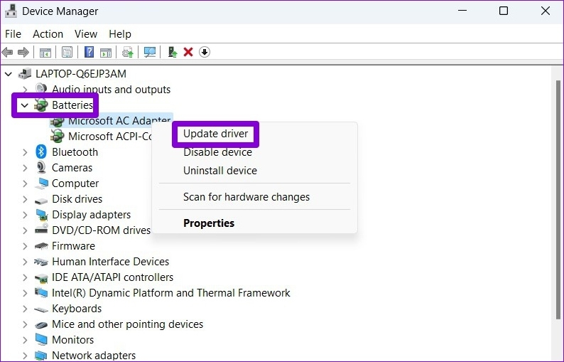 Hướng dẫn sửa lỗi Laptop Windows sạc không vào pin hiệu quả 16 update driver pin
