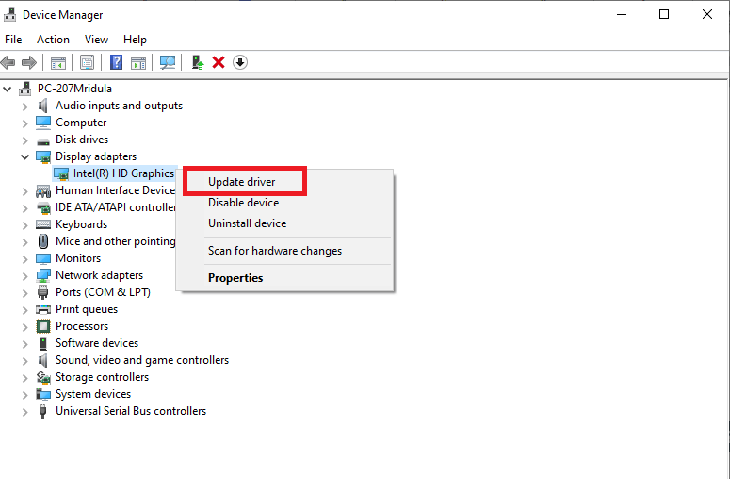 Hướng dẫn cách sửa lỗi màn hình laptop bị xanh lá cây 7 Cap nhat hoac cai dat lai driver card do hoa