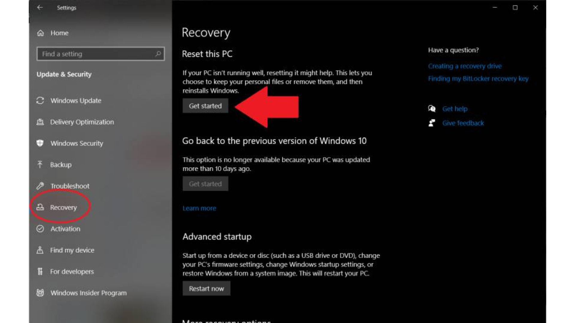 Hướng dẫn sửa lỗi màn hình xanh (Blue Screen) trên windows 24 Khoi phuc lai cai dat goc cua windows 1