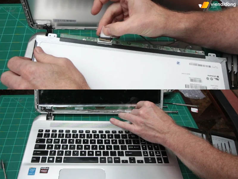 Hướng dẫn cách sửa lỗi màn hình laptop bị xanh lá cây 4 Loi ket noi cap man hinh