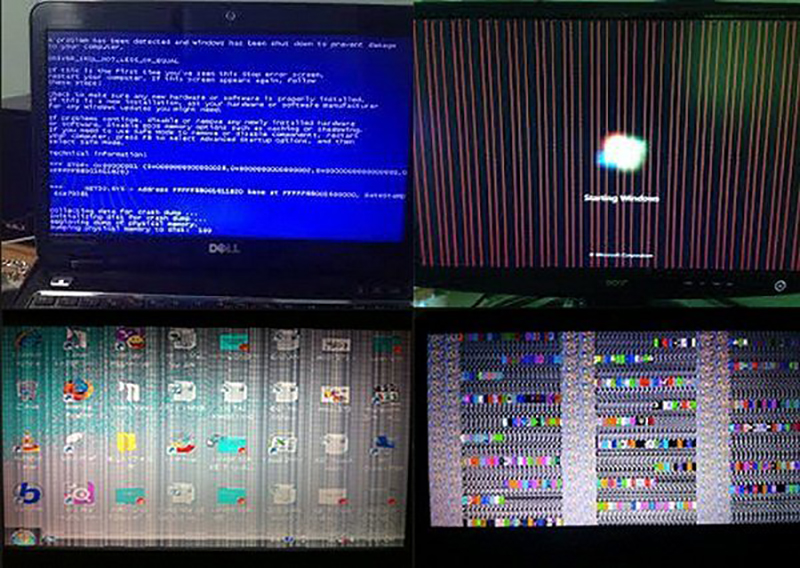 Hướng dẫn cách sửa lỗi màn hình laptop bị xanh lá cây 5 Loi phan cung card do hoa man hinh