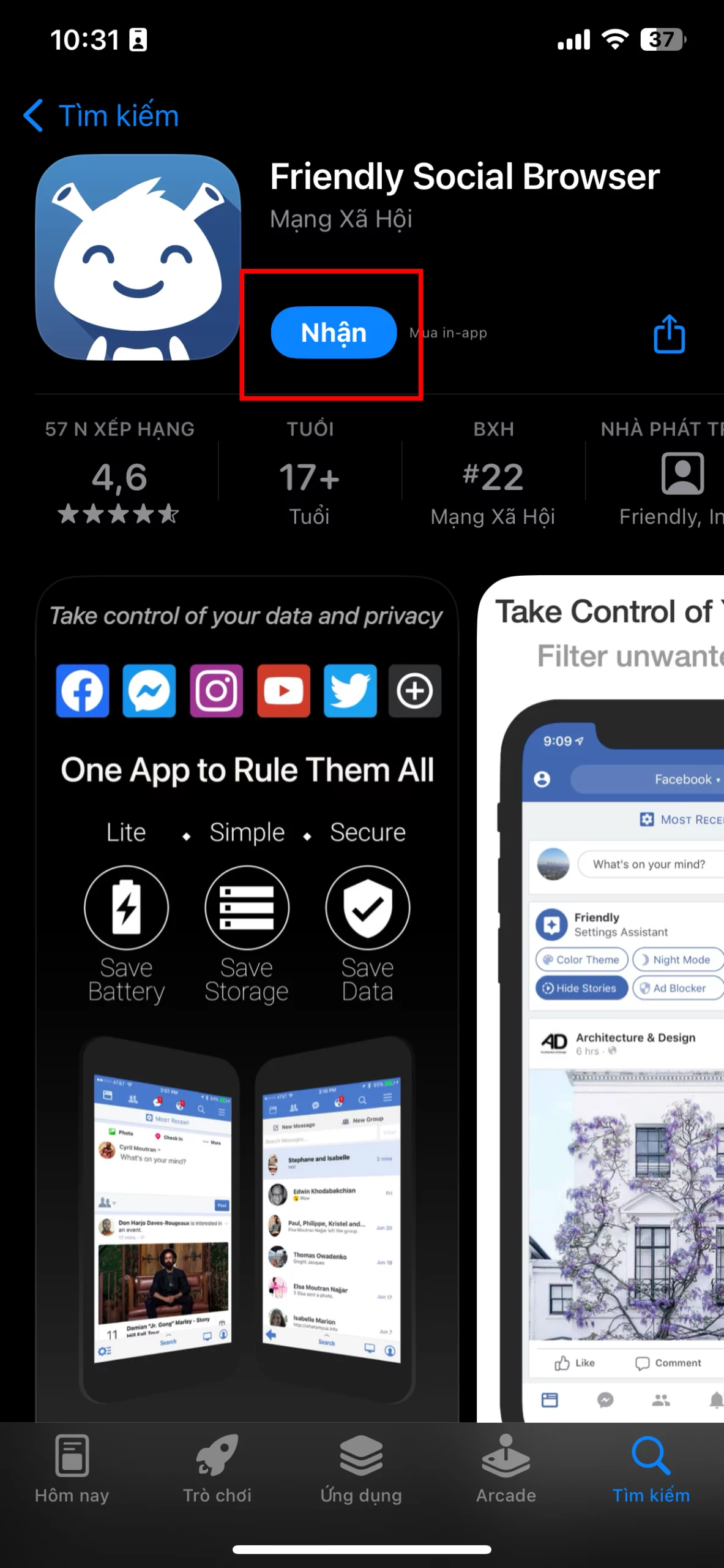 Hướng dẫn cách tải Story Facebook hiệu quả an toàn 12 Su dung ung dung Friendly for Facebook iOS scaled