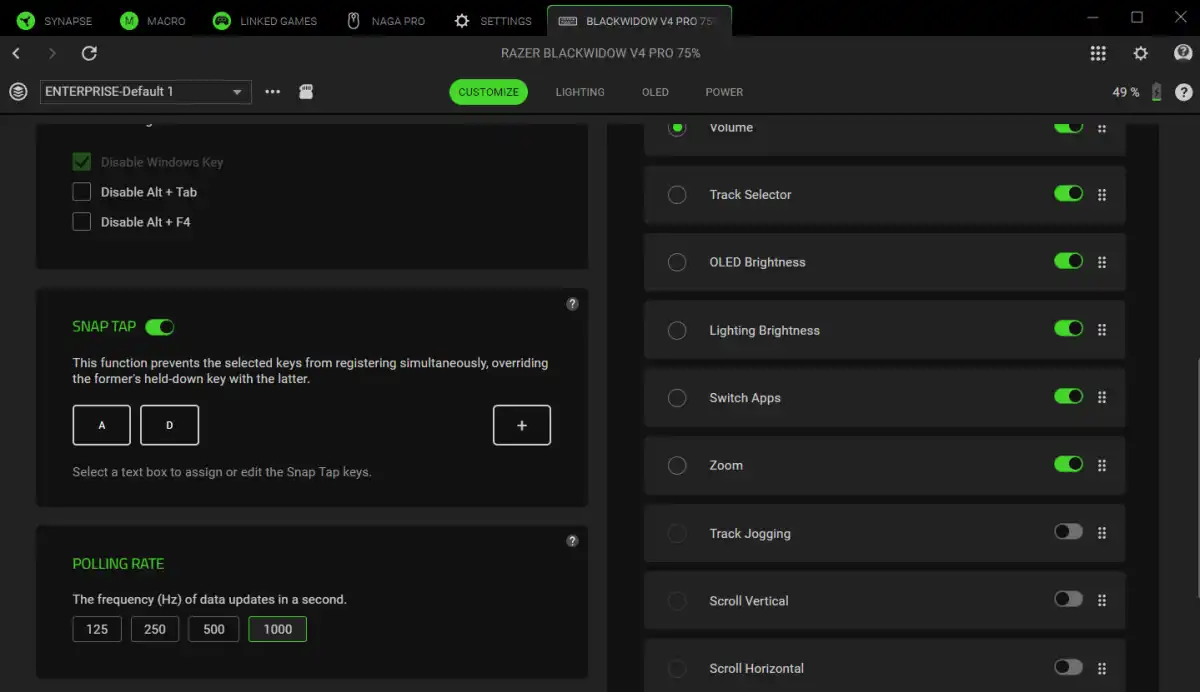 Razer BlackWidow V4 Pro 75 12