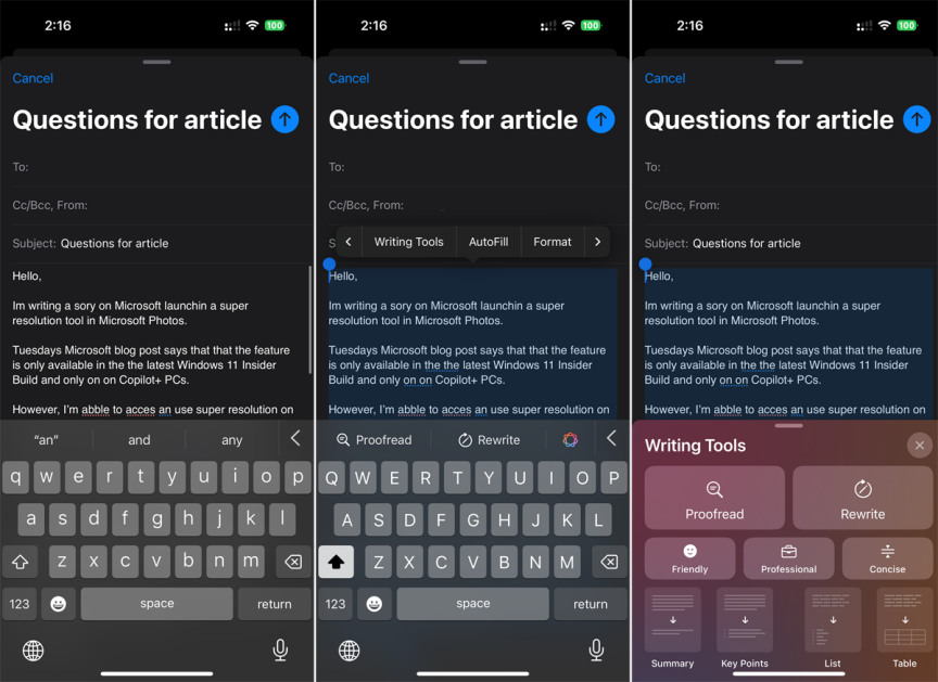 Khám phá công cụ viết của Apple Intelligence: Sửa lỗi đánh máy và tối ưu hóa email của bạn 4 Kham pha cong cu viet cua Apple Intelligence Sua loi danh may va toi uu hoa email cua ban 3