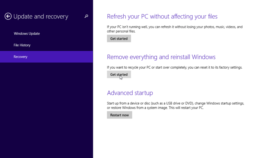 Huong dan xoa sach du lieu o cung Windows cua ban 8