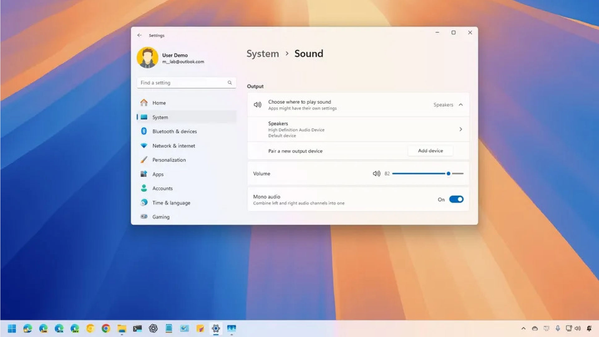 Cách bật âm thanh đơn sắc trên Windows 11 1 Cach bat am thanh don sac tren Windows 11 01 01
