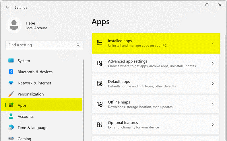 Những cài đặt Windows 11 bạn nên thay đổi ngay để laptop hoạt động tốt hơn 19 Installed apps e1743058692299