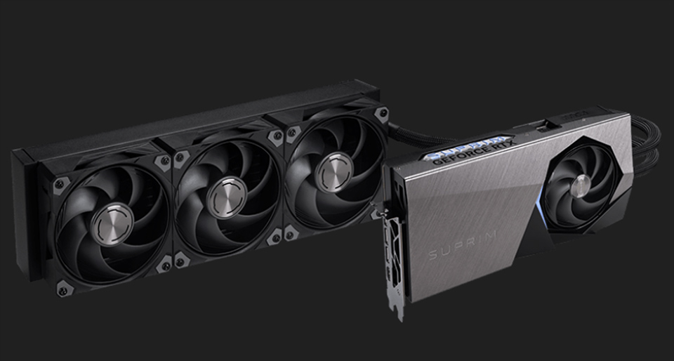 Tản nhiệt không khí vs Tản nhiệt nước cho RTX 5090: MSI GeForce RTX™ 5090 SUPRIM LIQUID tái định nghĩa khả năng tản nhiệt 6 Tan nhiet khong khi vs. Tan nhiet nuoc cho RTX 5090 06
