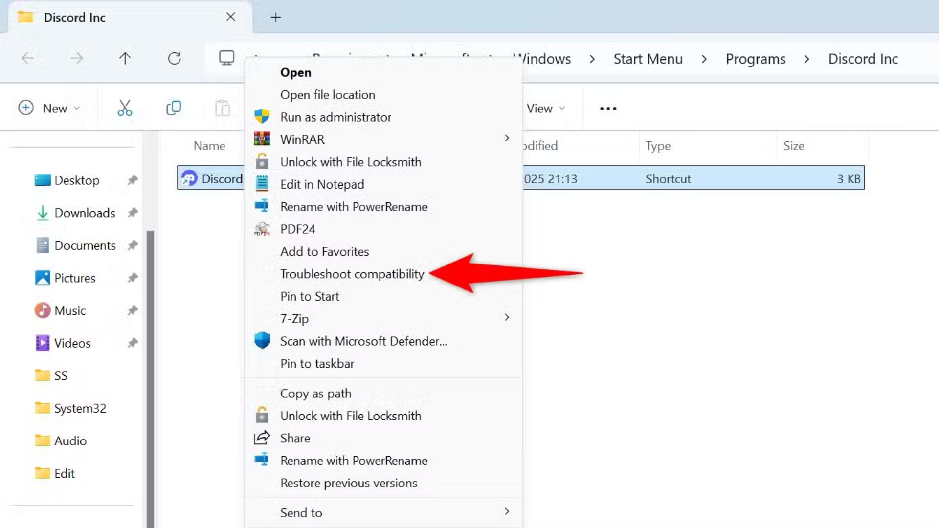 Cach chay phan mem cu bang che do tuong thich tren Windows 11 3