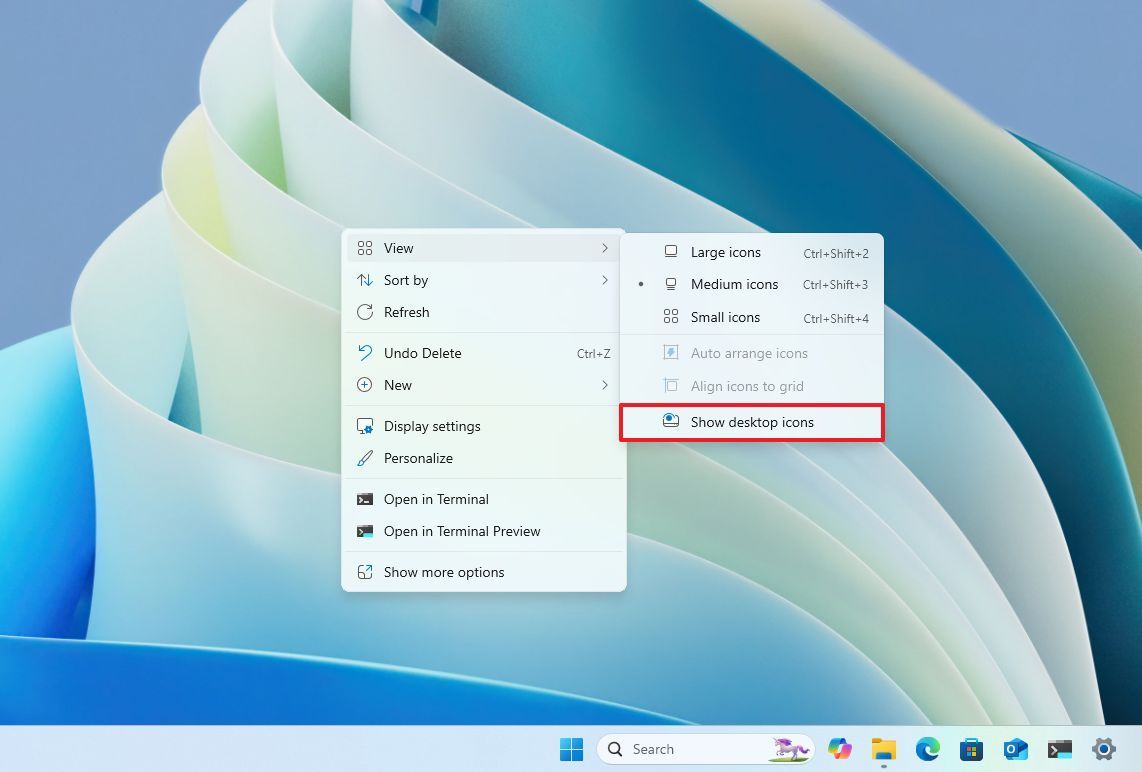 Cách hiển thị hoặc ẩn biểu tượng trên màn hình nền Windows 11 16 Cach hien thi hoac an bieu tuong tren man hinh nen Windows 11 3