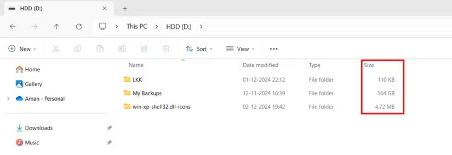 Cách hiển thị kích thước thư mục trong cột kích thước của File Explorer trên Windows 11 15 Cach hien thi kich thuoc thu muc trong cot kich thuoc cua File Explorer tren Windows 11 7 e1743508491673