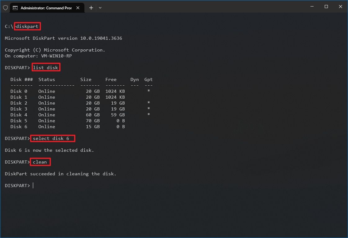 Cách sử dụng DiskPart để dọn dẹp và định dạng ổ đĩa không hoạt động trên Windows 10 5 Cach su dung DiskPart de don dep va dinh dang o dia khong hoat dong tren Windows 10 5