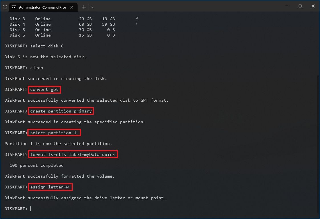 Cách sử dụng DiskPart để dọn dẹp và định dạng ổ đĩa không hoạt động trên Windows 10 6 Cach su dung DiskPart de don dep va dinh dang o dia khong hoat dong tren Windows 10 6