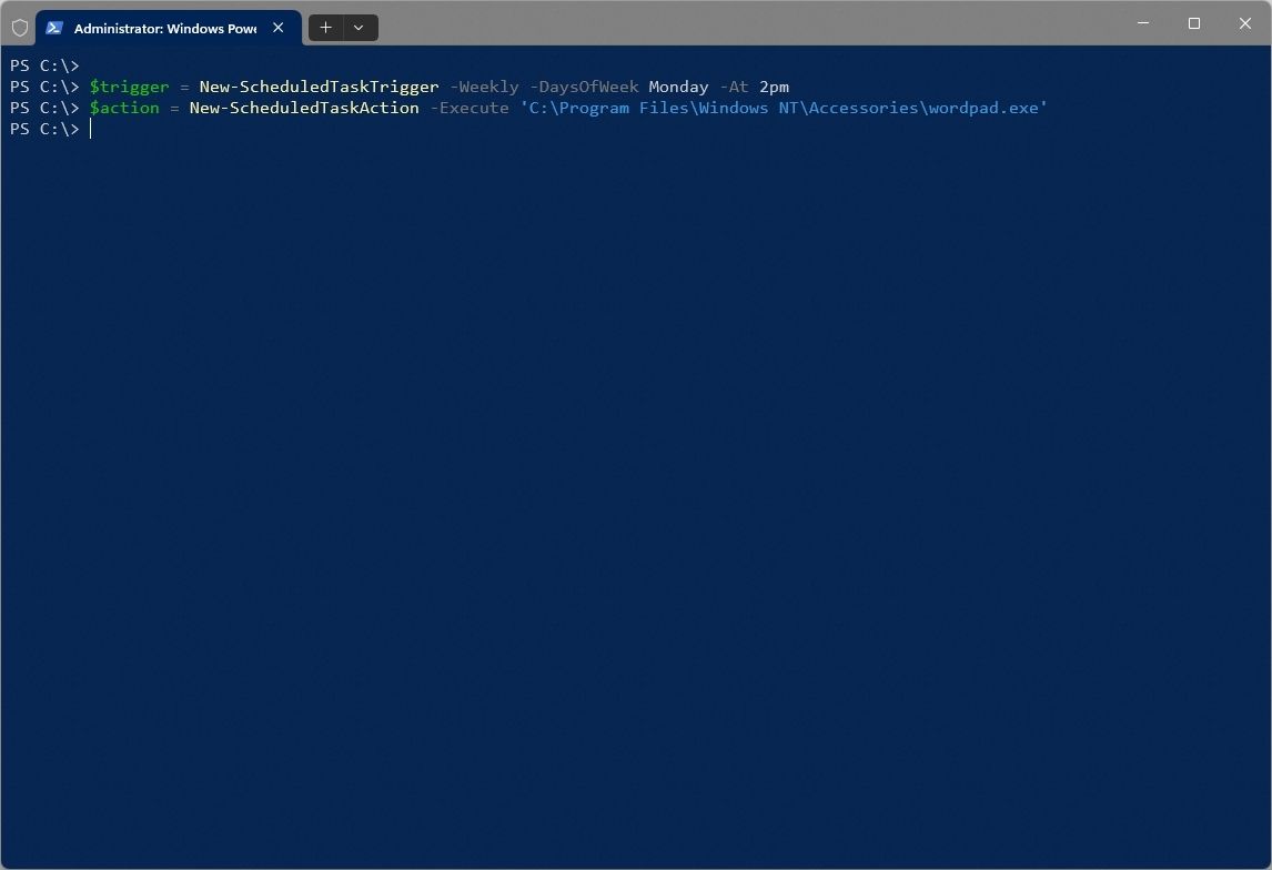 Cách tạo tác vụ theo lịch trình bằng PowerShell trên Windows 10 9 Cach tao tac vu theo lich trinh bang PowerShell tren Windows 10 4