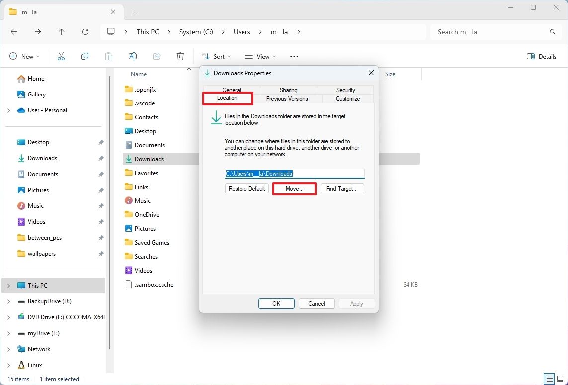 Cách thay đổi thư mục mặc định để tải xuống trên Windows 11 3 Cach thay doi thu muc mac dinh de tai xuong tren Windows 11 3