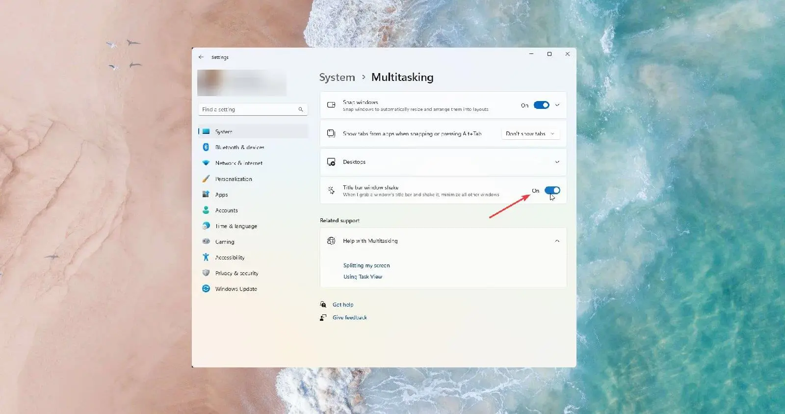 Mẹo và thủ thuật Windows 11 dành cho PC ASUS Copilot+ 17 Title Bar Window Shake
