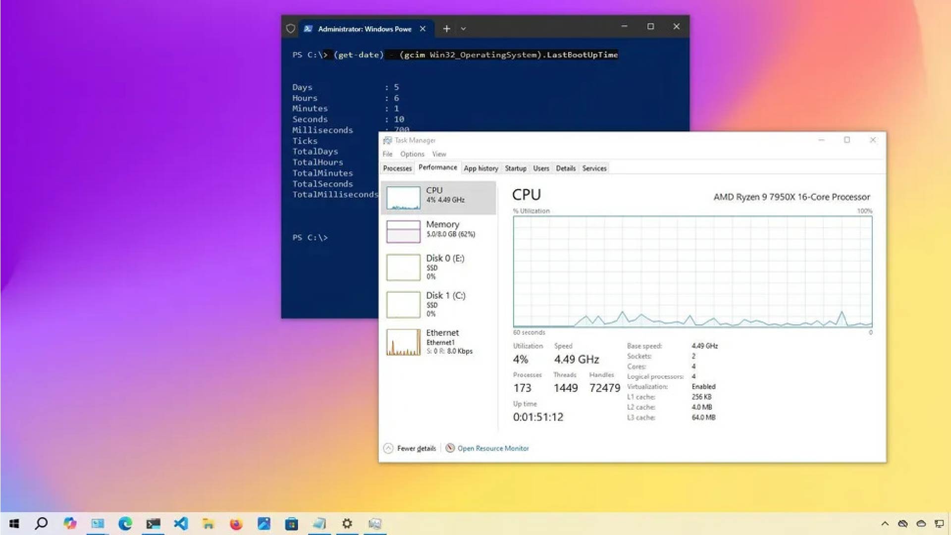 Cách kiểm tra thời gian hoạt động của máy tính trên Windows 10 1 Cach kiem tra thoi gian hoat dong cua may tinh tren Windows 10 1 01