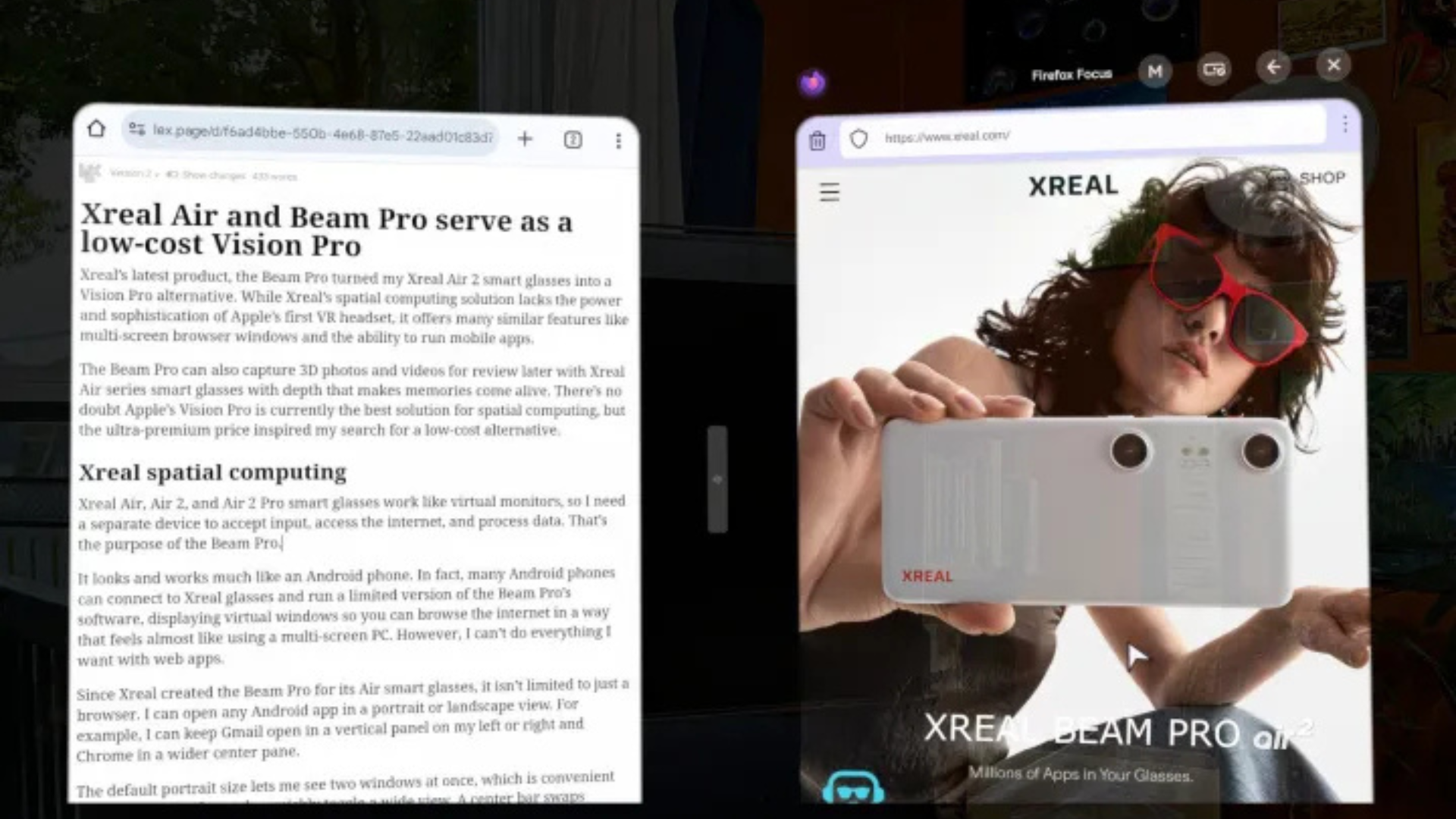 Xreal Air 2 va Beam Pro Lua chon tiet kiem hang ngan USD so voi Apple Vision Pro 2