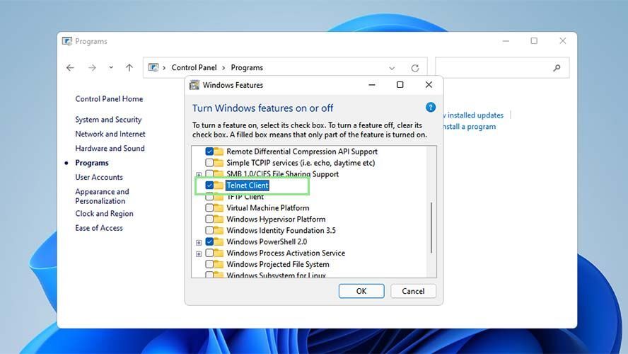 Cách bật và sử dụng Telnet trên Windows 11 6 Cach bat va su dung Telnet tren Windows 11 6