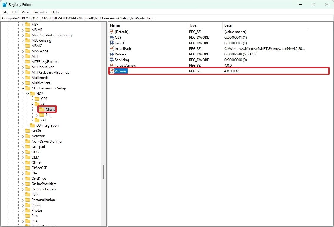 Cách kiểm tra phiên bản .NET Framework trên Windows 10 và 11 11 Cach kiem tra phien ban .NET Framework tren Windows 10 va 11 5