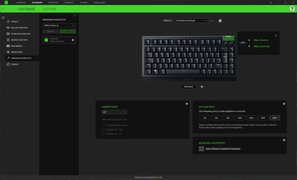 Razer BlackWidow V4 75 3