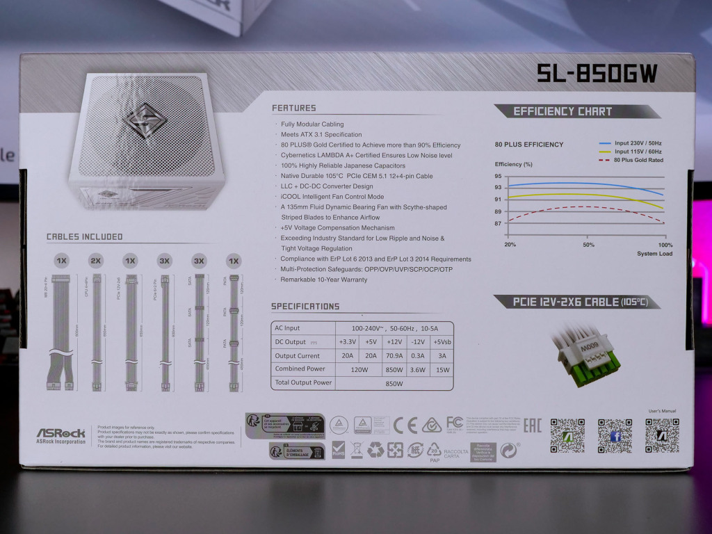 Đánh giá ASRock Steel Legend SL-850GW White: Nhỏ gọn, hiệu quả và yên tĩnh - Lựa chọn lý tưởng cho dàn PC trắng 21 ASRock Steel Legend SL 850GW White 2