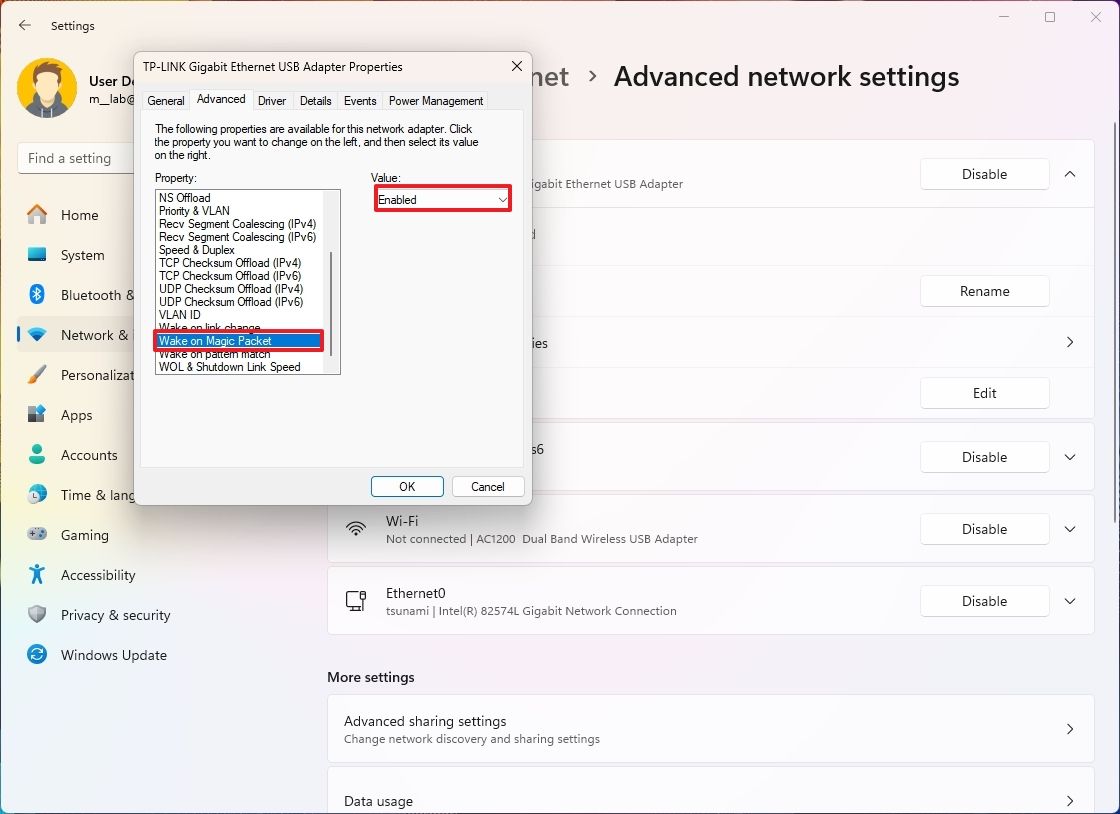 Cách bật 'Wake on LAN' trên Windows 11 22 Cach bat Wake on LAN tren Windows 11 8