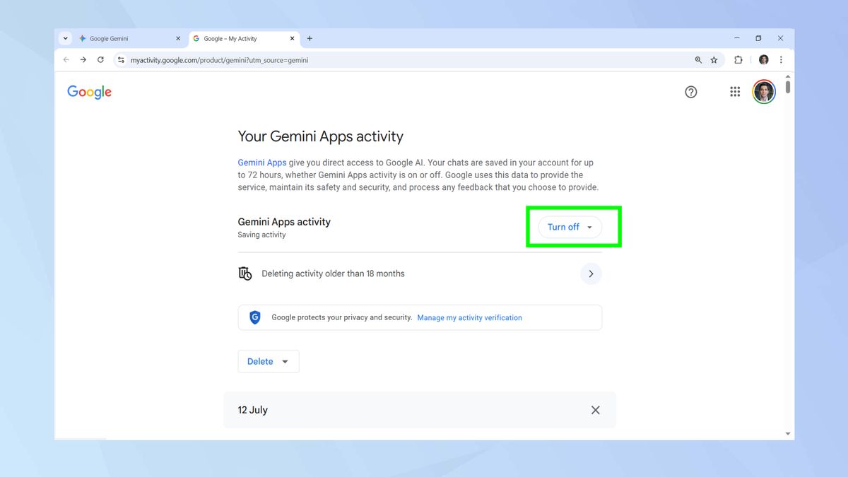 Kiểm soát dữ liệu của bạn: Cách ngăn Gemini sử dụng dữ liệu của bạn để huấn luyện 9 Cach ngan Gemini su dung du lieu cua ban de huan luyen 4