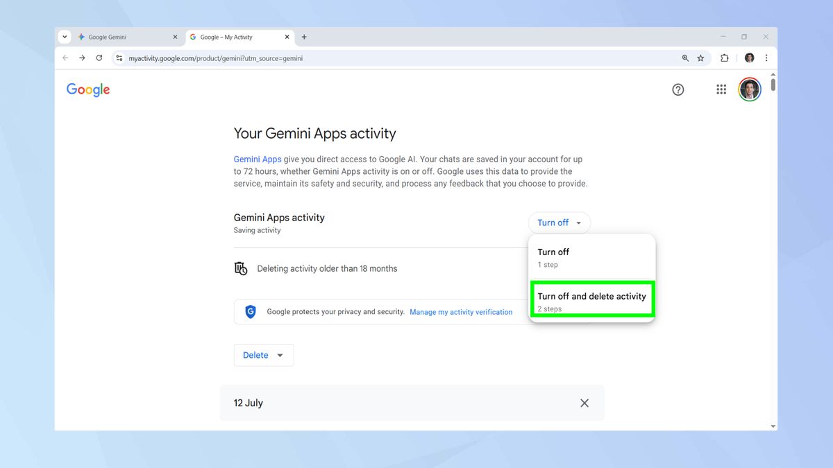 Kiểm soát dữ liệu của bạn: Cách ngăn Gemini sử dụng dữ liệu của bạn để huấn luyện 10 Cach ngan Gemini su dung du lieu cua ban de huan luyen 5