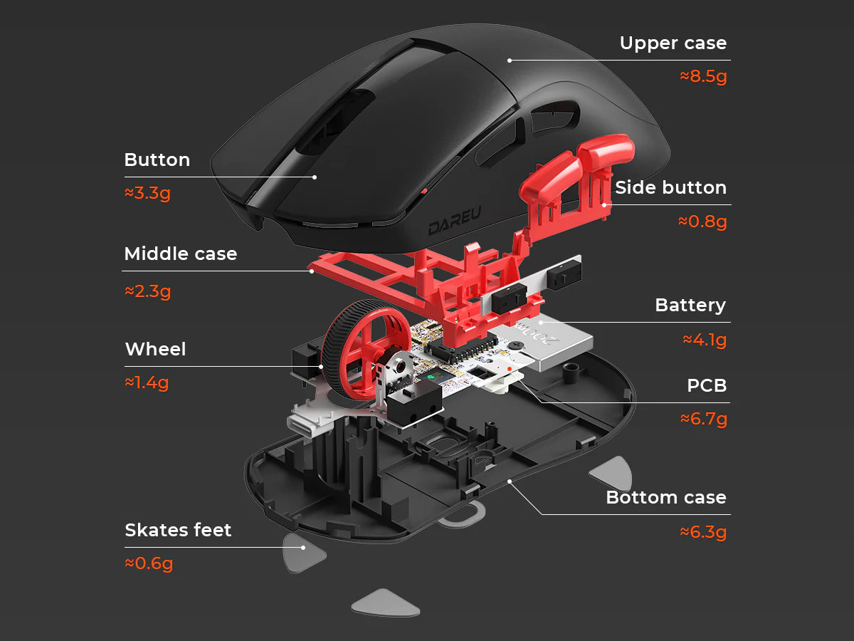 Đánh giá Dareu A950 Wing: Chuột Gaming siêu nhẹ 35g, hiệu suất 8K vô địch 21 Dareu A950 Wing 7